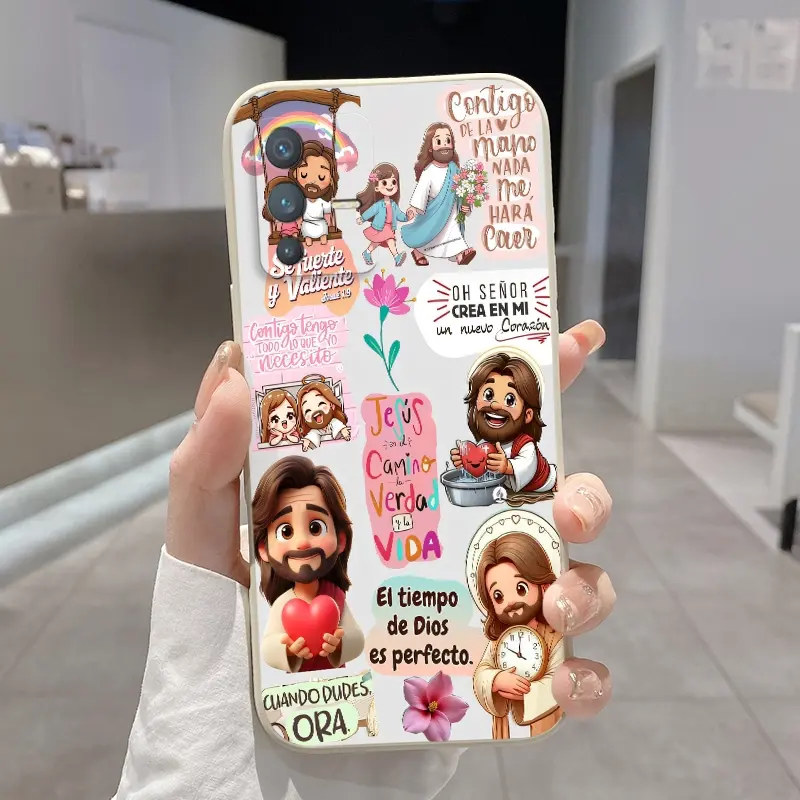 Divine Love Story Pattern Case suitable for VIVO V23 V23E V21E V21 V20 SE PRO  V19 V17 NEO V15 V9 5G Liquid Silicone Anti-Drop Ultra Mobile Phone Thin Back Cover for Girl and boy