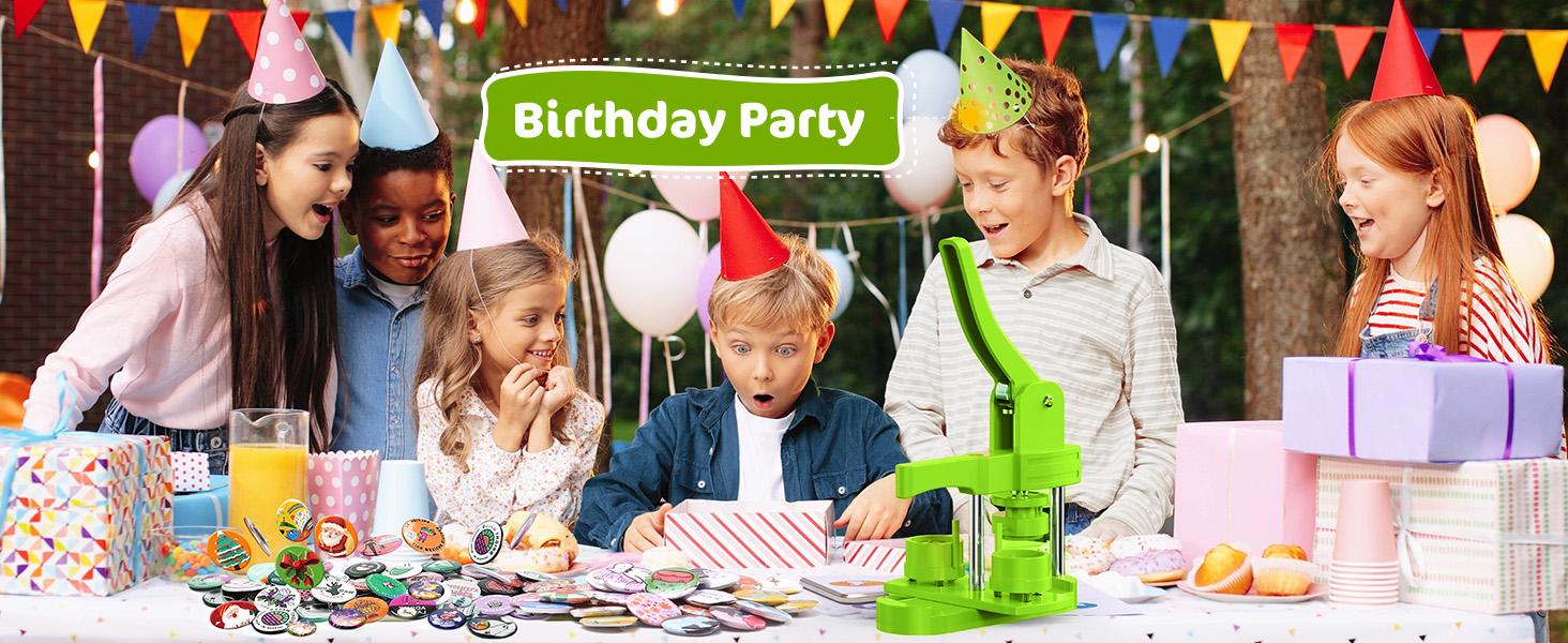 32mm Button Maker Kit – 1.25 Inch Button Maker Pin Badge Press Machine with 100PCS Supply Parts & Circle & Cutting Mat, Perfect for & Birthday Gifts