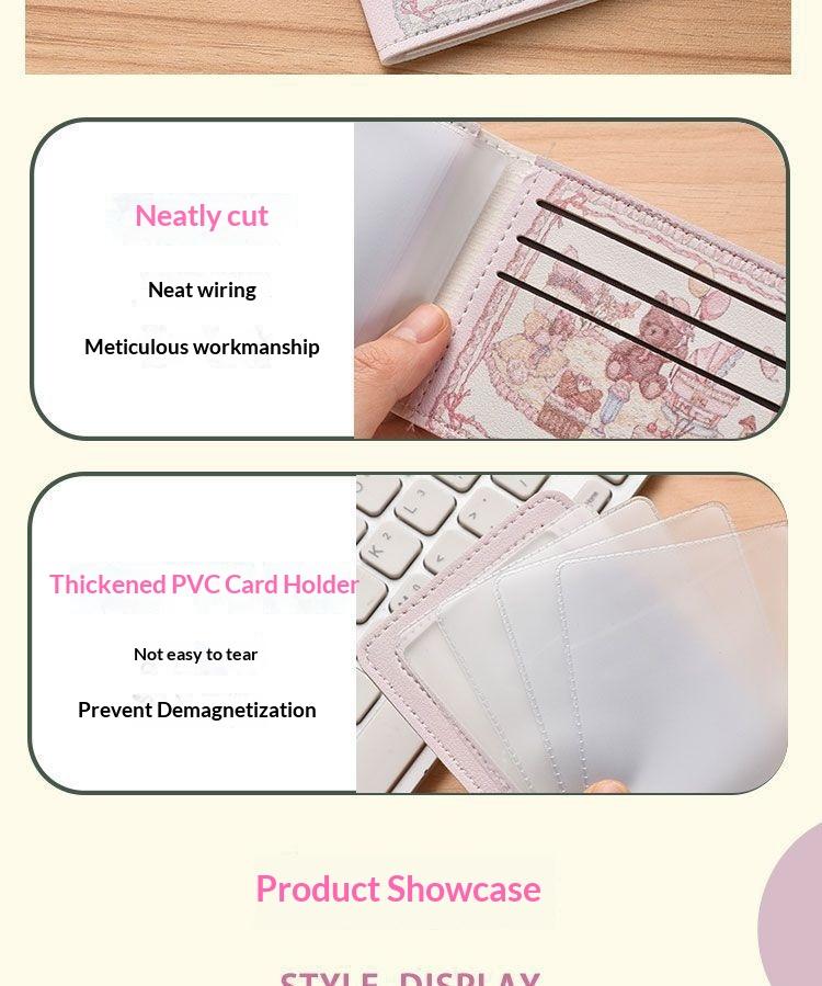 Cute Pink Bunny Bear Driver License Holder Cartoon Card Wallet Kawaii ID Card Case with Lace Design Car Document Organizer Credit Card Storage Cute Car Accessories Gift for Girls