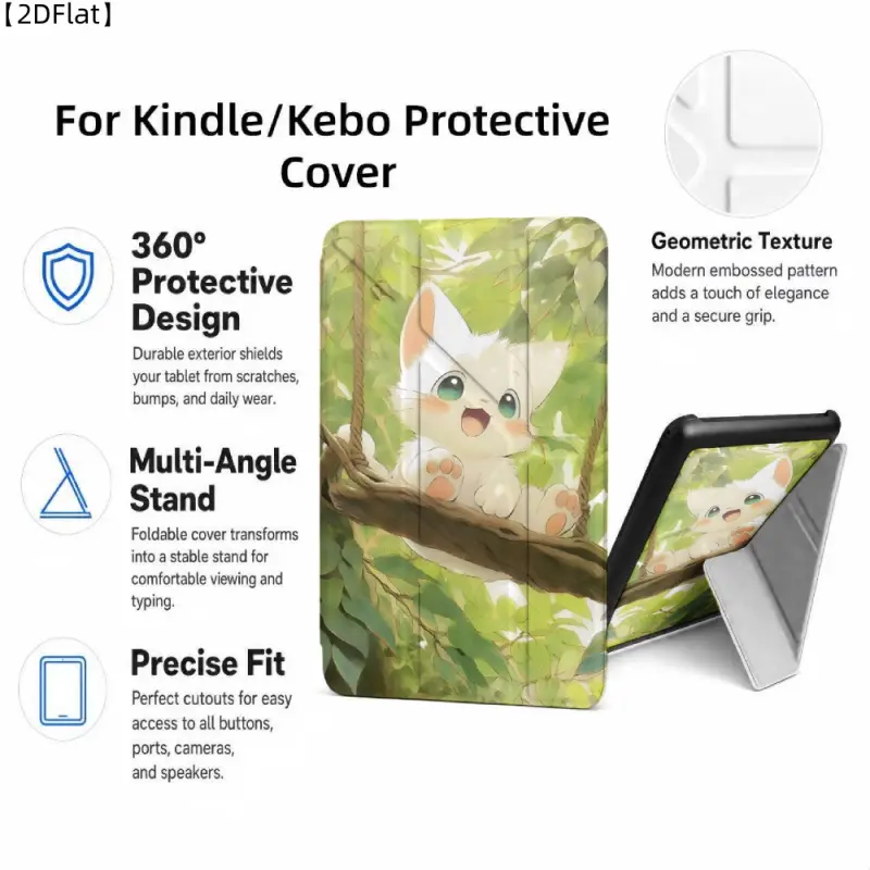 For Kindle/Kobo/Tolino Case, with stand Cute Cat In Tree for New Kindle 11Th 2019, for Kindle 11th Generation Case for Kindle 11Th (2022/2024), 6-Inch, 7-Inch Kindle Paperwhite 12Th Generation 2024 Vision Color (2024) /Vision 6 (2021）/Shine Color (2024),
