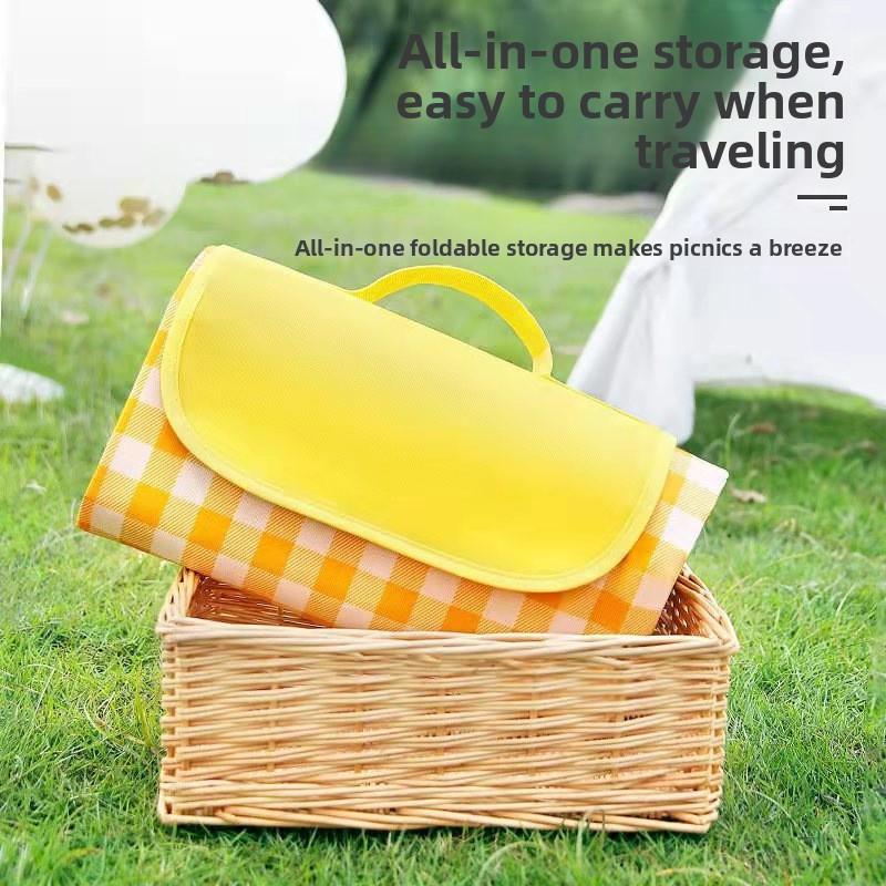 Outdoor picnic mat waterproof, moisture-proof and dirty portable spring outing floor mat ins wind picnic cloth camping mat picnic suburbs essentials Cube Tent Conversion Kit Automatic Quick-Open Double-Layer