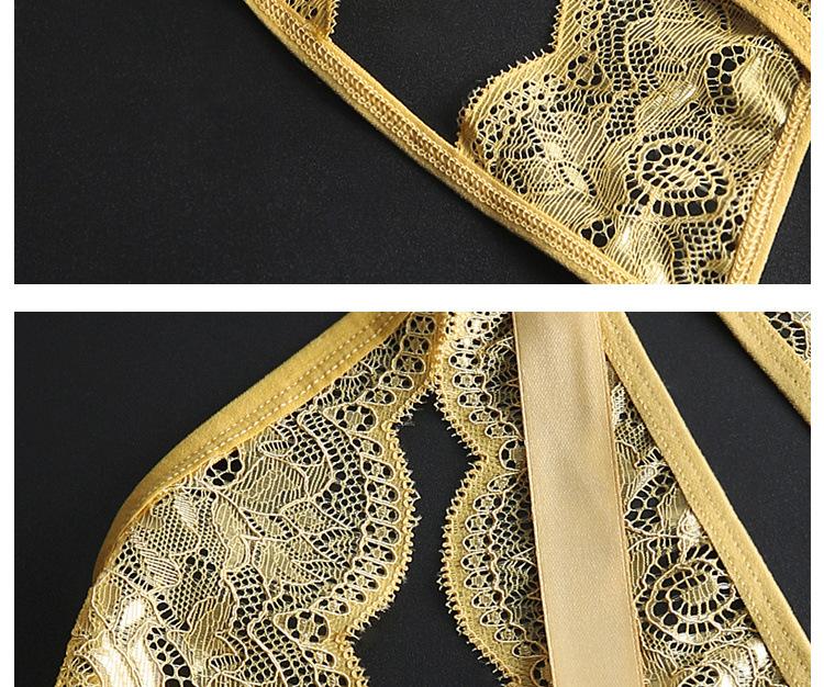 Sexy Women's Seamless Transparent Lace Low Waist Plus Size Crotchless Hollow Out Easy Wear Triangle Panties Womenswear Bridal