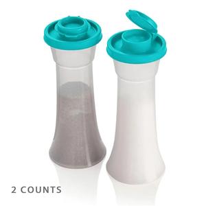 salt & pepper shaker, 2 counts/set large plastic salt & pepper shaker with lid, moisture-proof seasoning bottle for home kitchen restaurant, household cooking items, kitchen gadgets