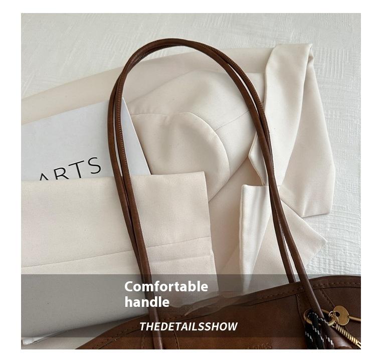 25 fall&winter Women's Elegant Solid Color Shoulder Bag, Fashionable Large Capacity Crossbody Bag for Daily Used, Casual Trendy Versatile High-quality Daily Commuting Bag SpringStatements