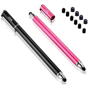Capacitive Stylus Pens 2 Pack, Universal High Precision Touch Screen Pen with 10 Extra Replaceable Tips for iPad, iPhone, Android Tablets & Smartphones