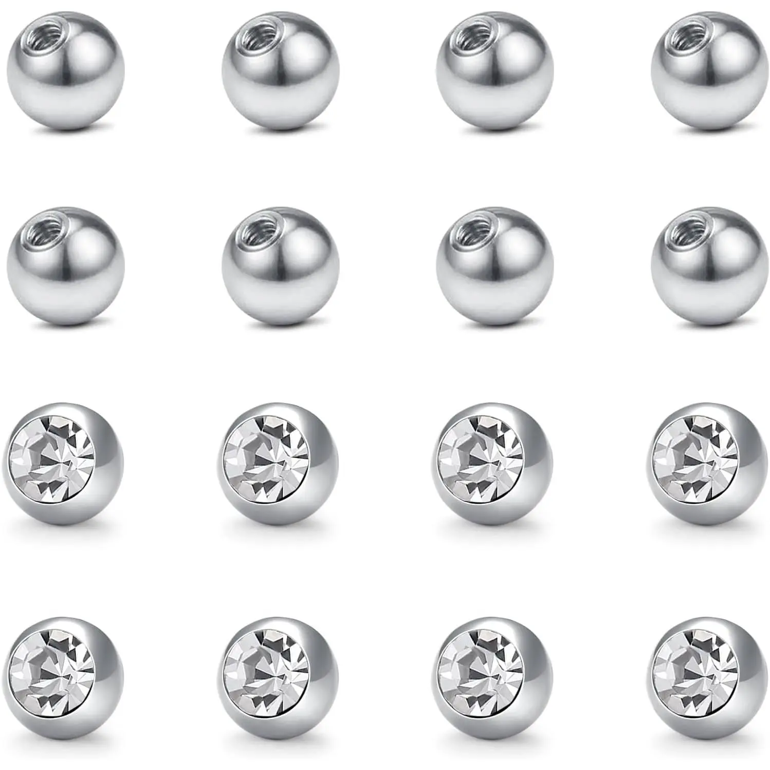 D.Bella Replacement Balls Surgical Steel Piercing Balls for Belly Navel Nipple Tongue Industrial Barbell Nose Septum Lip Eyebrow Ear Rings Body Piercing Jewelry Patrs