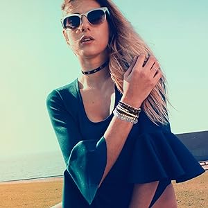 LOYALLOOK 8 Sets Bohemian Stackable Bead Bracelets for Women Stretch Multilayered Boho Stackable Bracelets Stack Beads Multicolor Beaded Strand Bangle Charm Bracelets Boho Tassel Bracelet Set Handmade Jewelry Elastic Cord Summer Gift Perfect