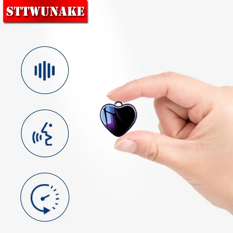 Tiny Heart Keychain Voice Recorder, Lossless HD Sound Recording with Time Stamp, Timing Record Function, Compact Pocket Audio Recorder for Daily Study Conversation Record