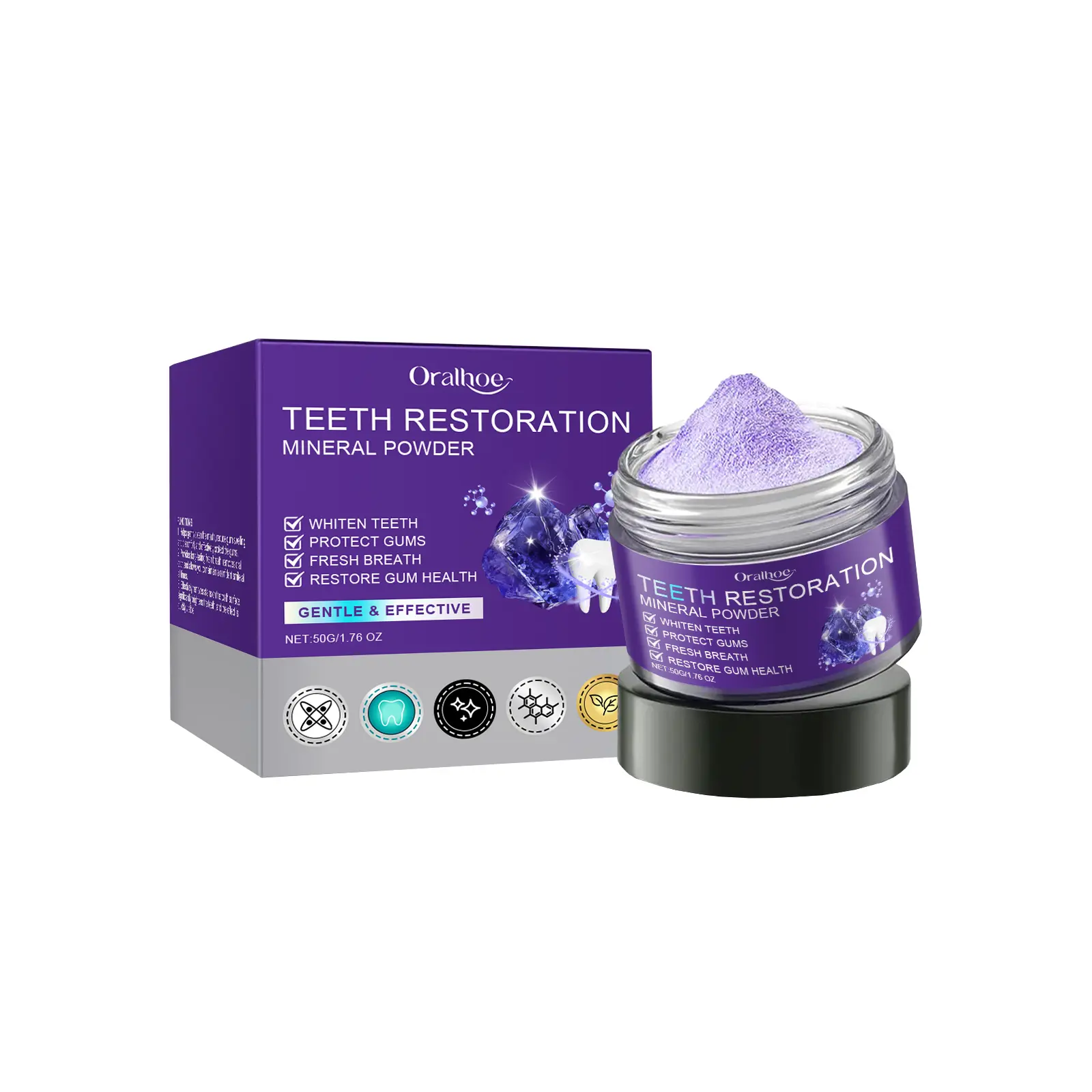 Remineralizing Tooth Powder for Teeth Whitening, Daily Stain Removal & Fresh Breath - Mineral-Rich Cleaning Formula, Cleanser