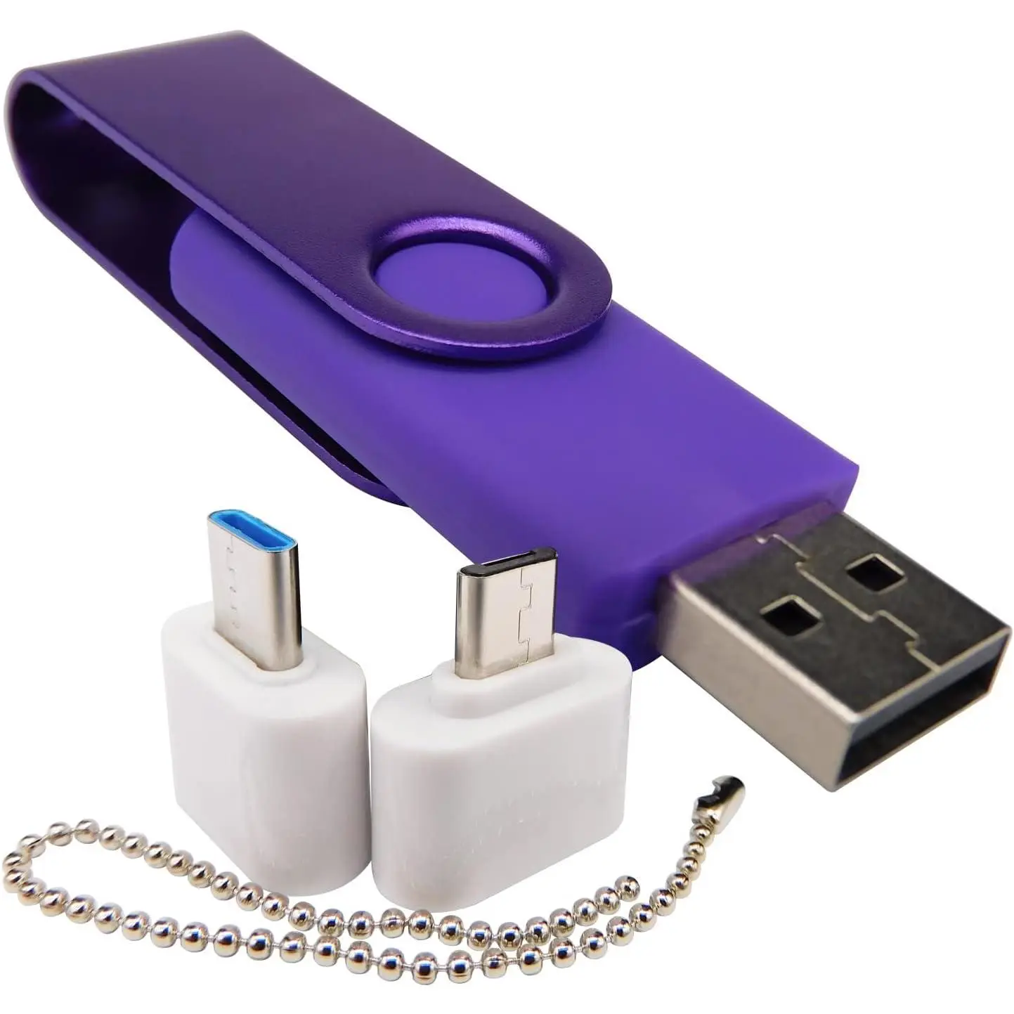 Mini Capacity USB Flash Drive Memory Sticks Thumb Drives with 1 OTG ( USB) and 1 Type-C (USB-C) Adaptor for Mobile Phone ( 128MB)