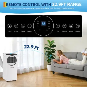 GAOMON Energy Efficient 8000 BTU Portable Air Conditioner - 3-in-1 Cooling, Dehumidifier & Fan - LED Display, Remote Control, 24H Timer, Window Kit - Cools Rooms up to 350 Sq.Ft