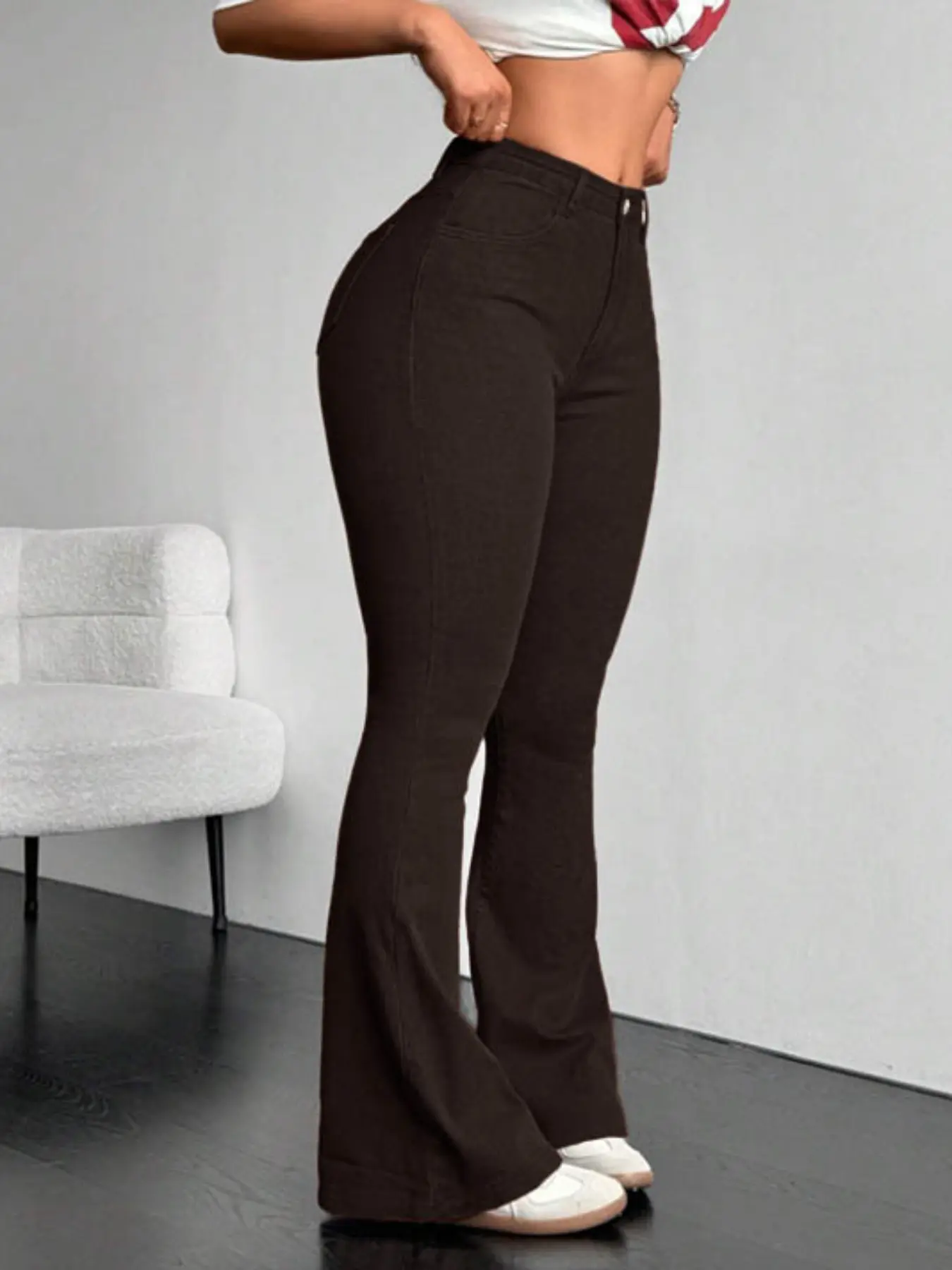 High Waist Flare Jeans for Women, Elastic Bootleg Pants, Y2K Street Casual Vintage Fashion, Comfortable and Stylish