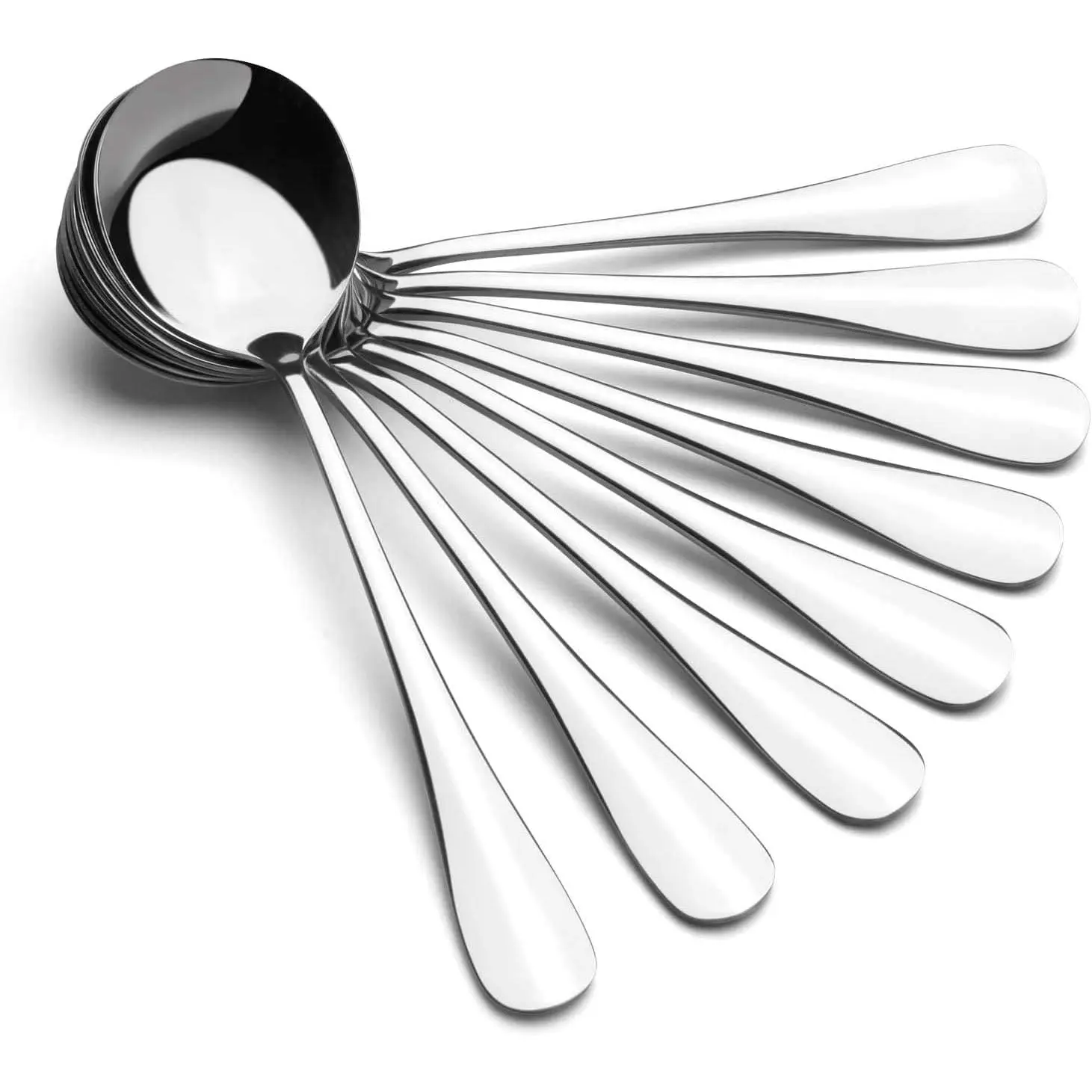 6 count Soup Spoons, High Grade Stainless Steel Soup Spoons, Dishwasher Safe Spoons Silverware