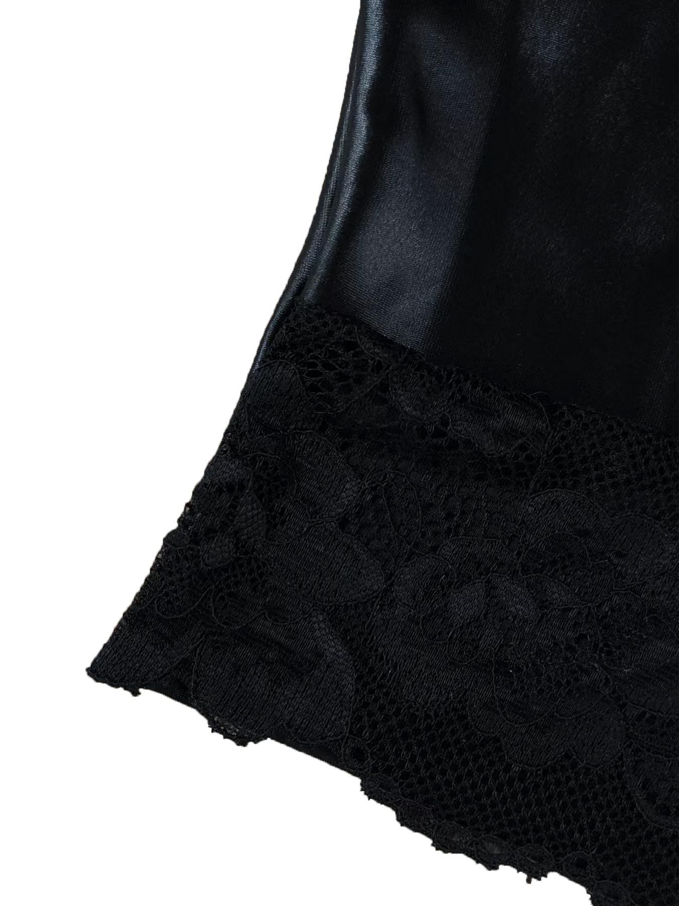 Women's Solid Color Contrast Lace Crop Cami Top, Casual Spaghetti Strap Crop Top for Summer, Fashion Women's Top for Daily Wear, Casual Tank Top