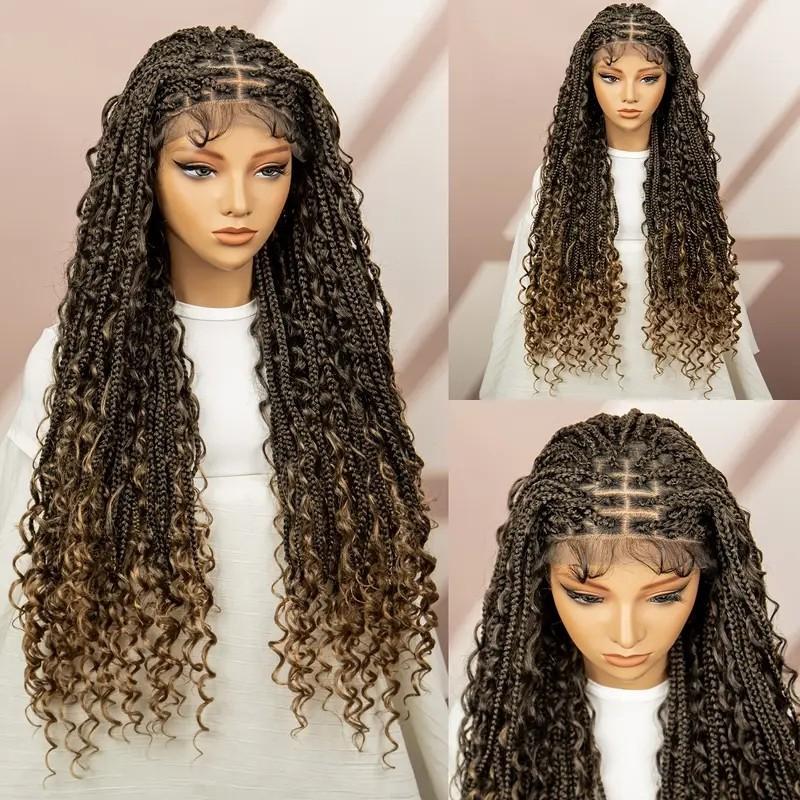 Hot Girl African Braid, Latin American Curl, Full Lace Hand-Woven Wig