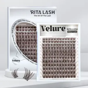 RITALASH 144Pcs Dark Brown Velure Lash Collection Upgrade Lashes with Ultra-Dense, Waterproof, Long-Lasting Lashes | Venus Velure | Beginner-Friendly Lashes for a Flawless Look | Trendy & Must-Have Clusters