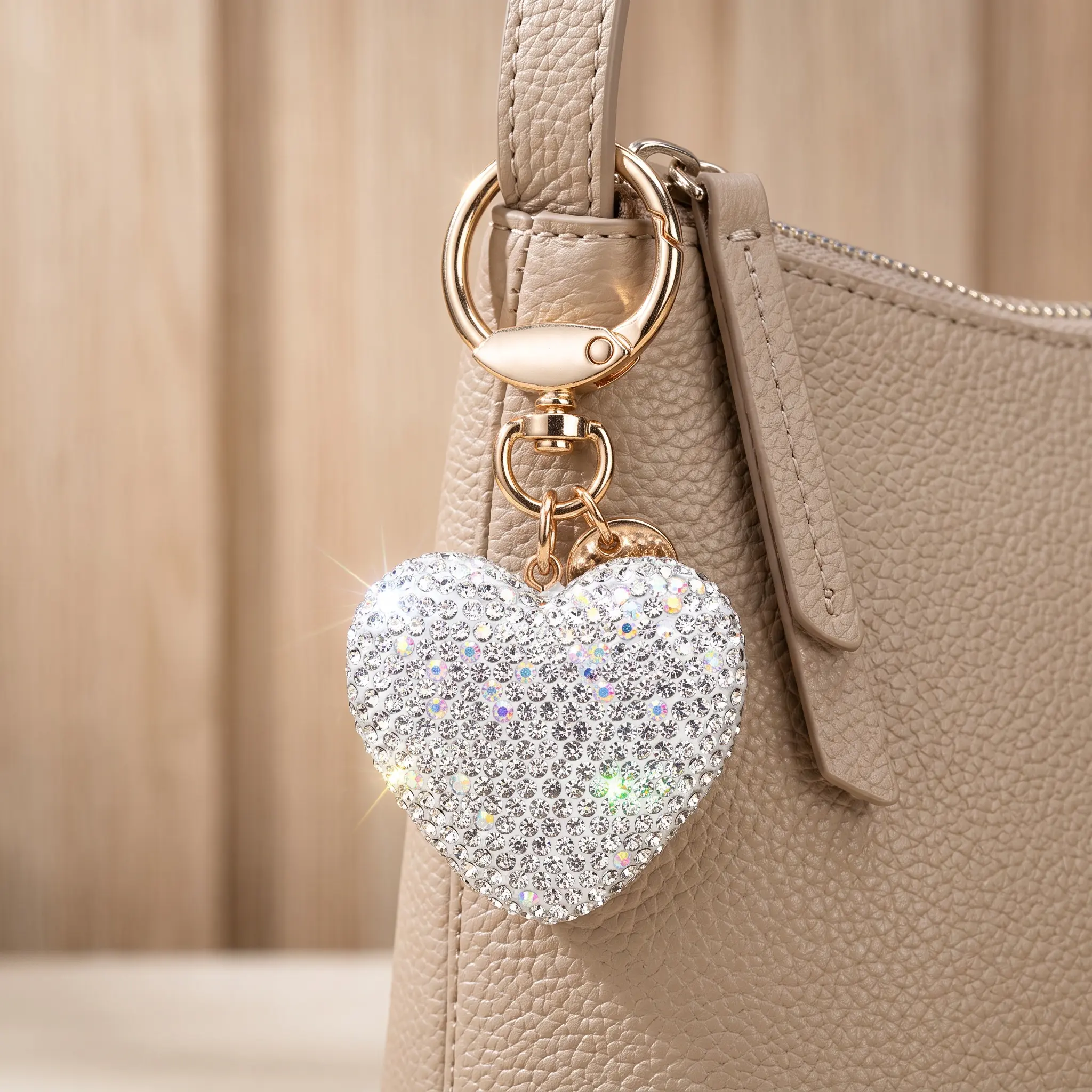 Mother's Day Gift Women's Elegant Rhinestone Heart Design Keychain Jewelry, Exquisite Trendy Elegant Keychain for Car Key, Chic Bling Bling Accessories As Gift for Friends Bling Bling Keychains-YY1