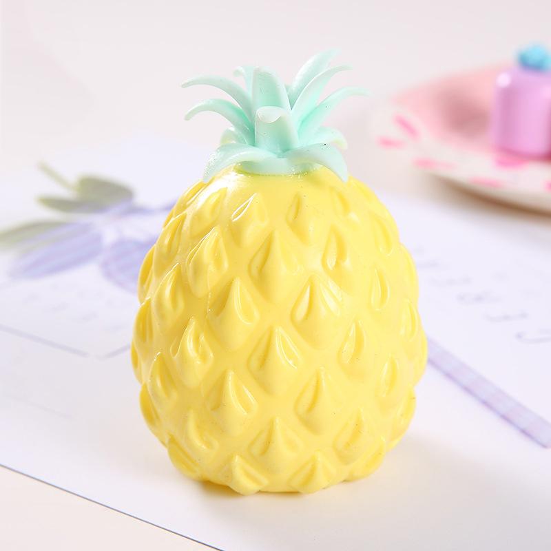 Pineapple Stress Ball Water Feeling Squishy Vent Toys Water Beads Squeeze Fidget Toy Anxiety Stress Relief Toy Sensory Squish
