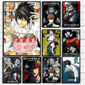 Death Note Light Yagami Poster Canvas Art Print Anime Fan Decoration for Teenage Boys Girls Birthday Gift Bedroom Wall Decor Manga Image