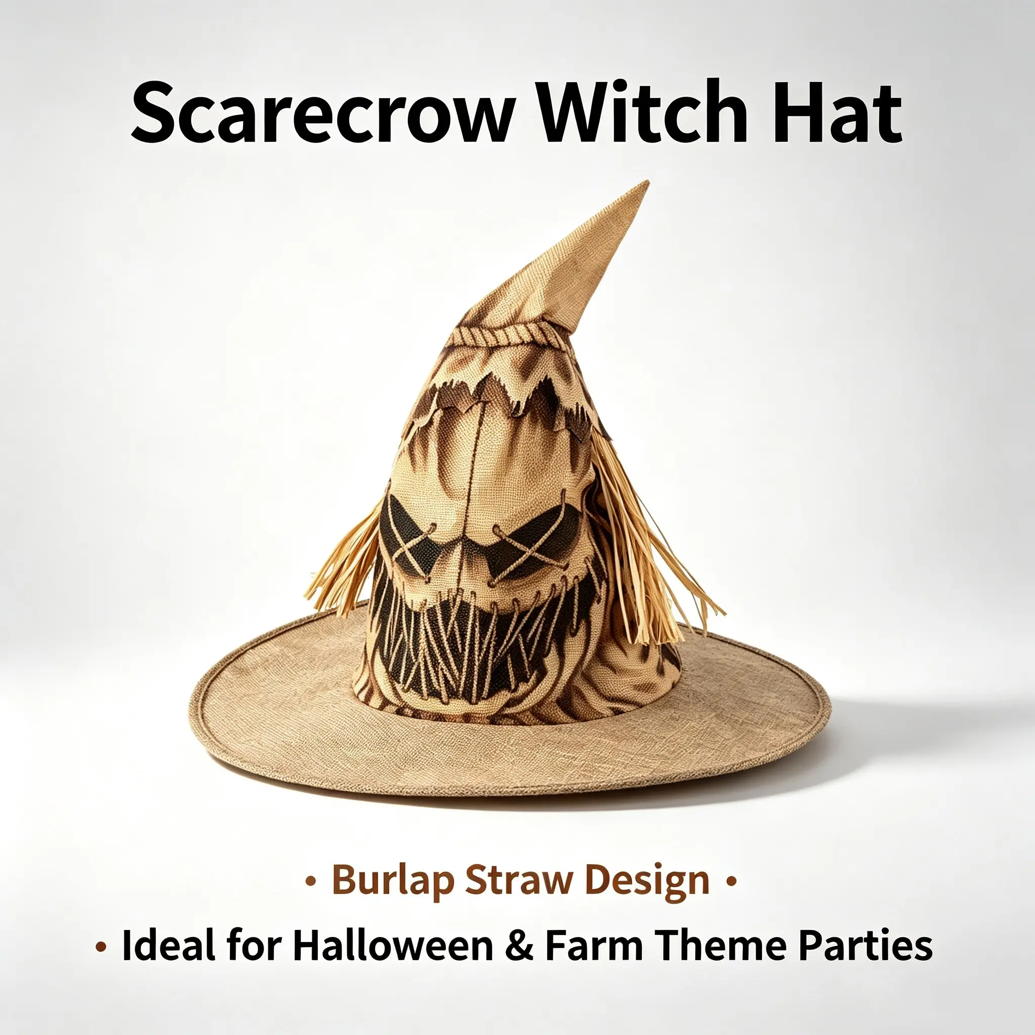Halloween Straw Witch Hat Cosplay Costume Accessory, Party Performance Prop, Festival Decoration Item, 1 Piece Halloween Decor