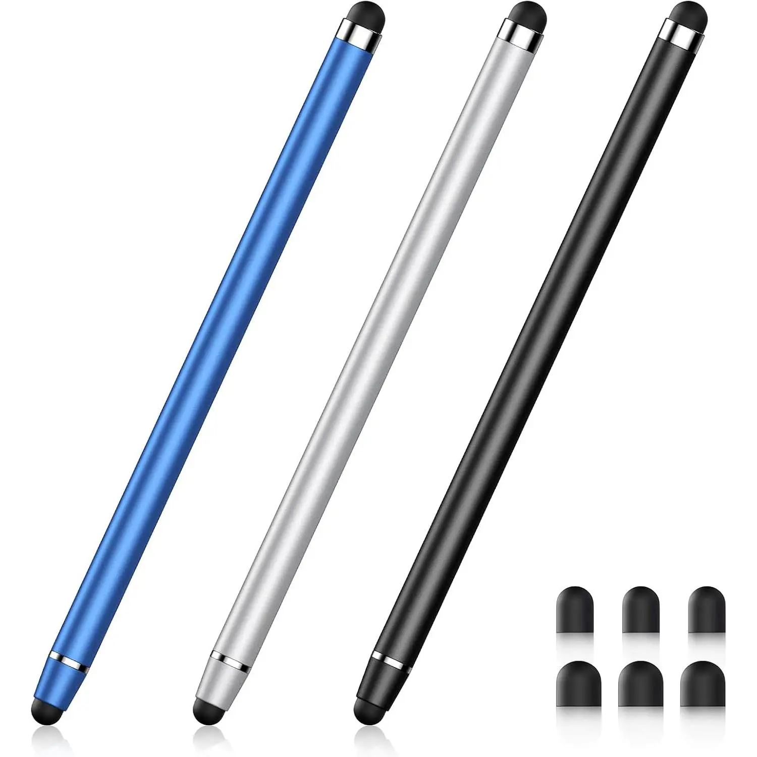 3 count Stylus Pen for Touchscreen, 2-in-1 Capacitive Stylus for iPad | Rubber Tip,High Sensitivity,No ,lightweight,Compatible with iPad,,Tablets,Android and  Touchcreen Devices