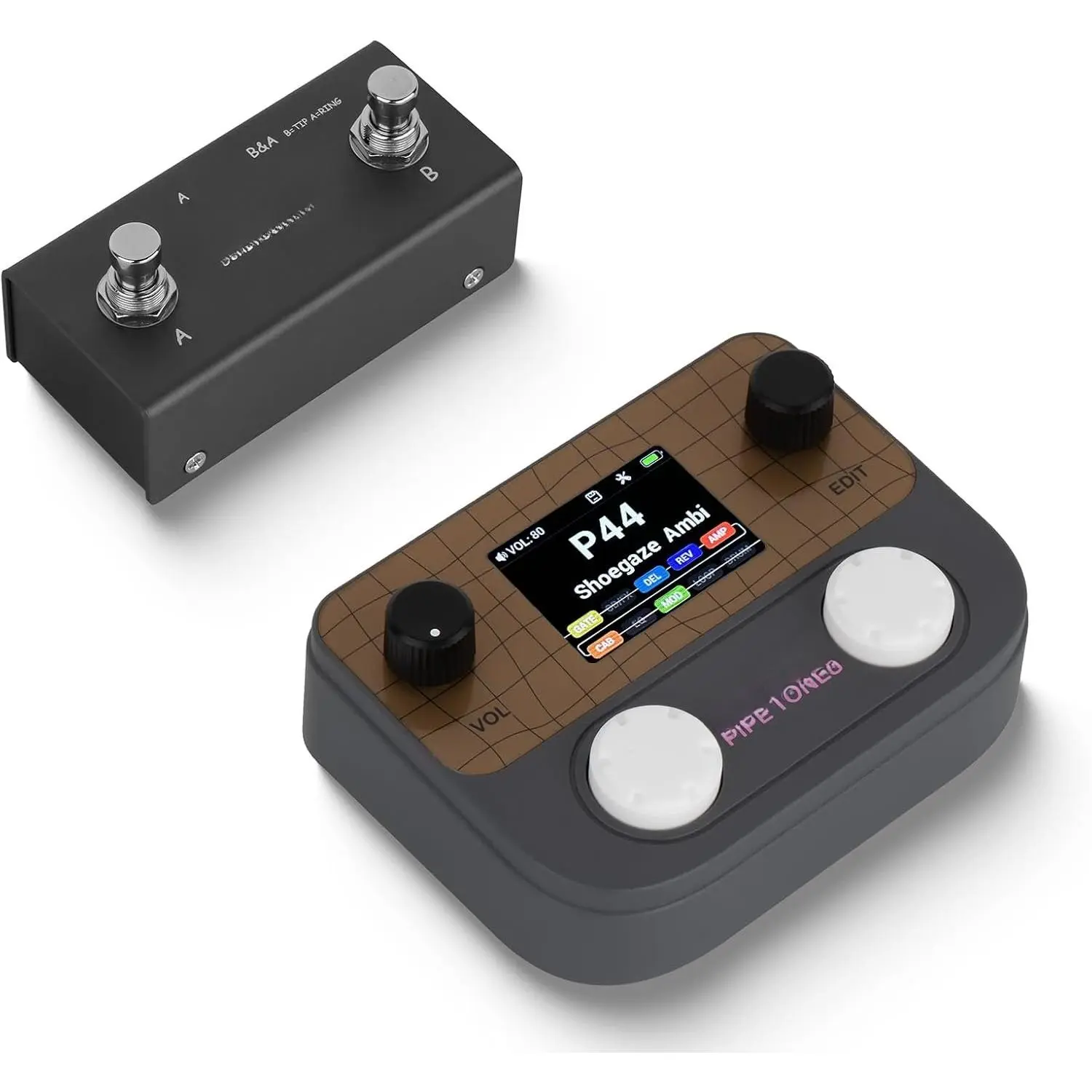 Pipe  Pocket Multi-Effects Processor for Guitar and Bass with Foot Pedal 10 Effect Modules 125 Effects 40s Looper 100 Drum Patterns USB Audio Interface  Control (Dark Gray)