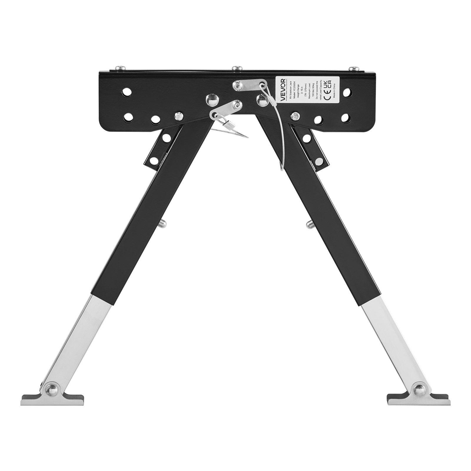 VEVOR RV Step Stabilizer, Height Adjustable Step Stabilizer Kit, Camper Stair Stabilizers with Powder Coated Steel for 5th Wheels, Travel Trailers and Motorhomes, Adjustable from 3 inch to 15 inch