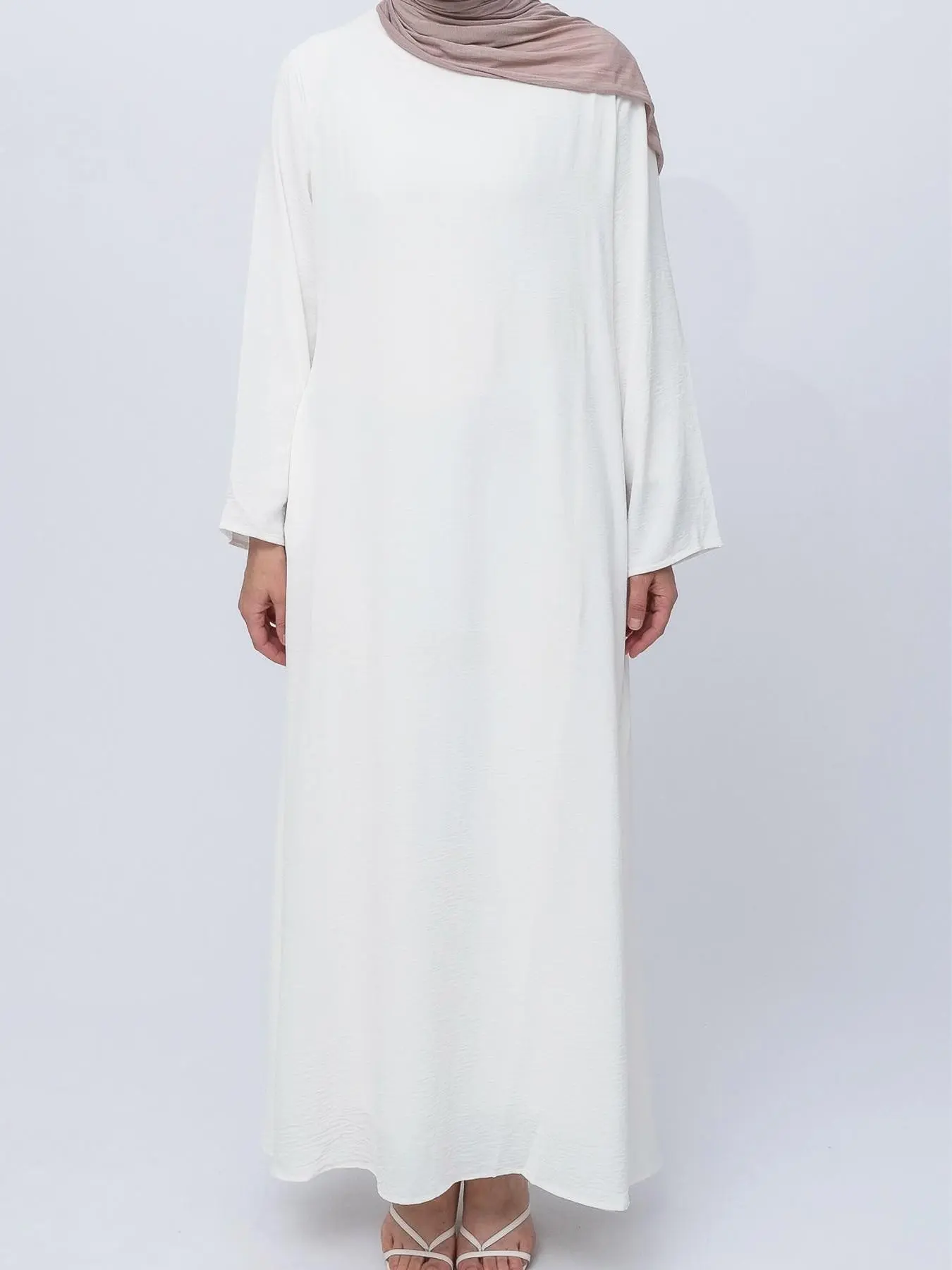 Arabian Dress Fashion Spring Summer Solid Color Long Sleeve Round Neck Loose Casual Muslim Kaftan Dress, Modest Muslim Clothing, Modest Islamic Clothing, Elegant and Luxurious Style