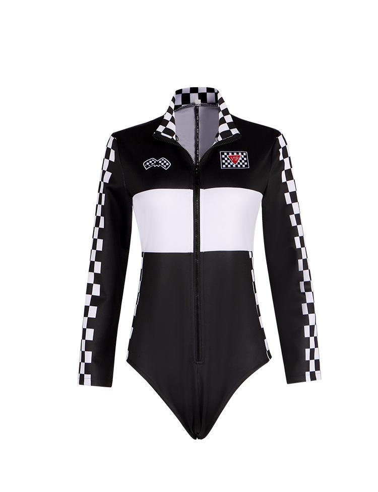 Women Racer Cosplay Costume Fashion Sexy Racing Queen Cosplay Uniform Suit One-Piece Training Racing Jumpsuits Halloween Costume