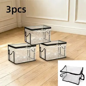 Large, transparent, thick plastic storage box with a hinged lid. Heavy-duty, durable, high-capacity storage box, Clear Storage Bins, perfect for home, camping, travel, attic, and moving