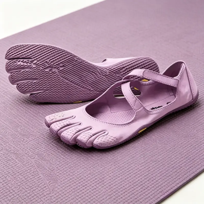 Women's 5-Toe Water Footwear - Adjustable Ankle Elastic Band, Quick-Dry Breathable Stretch Fabric, Cushioned Rubber Sole for Beach, Gym Fitness, Multi-Use Foldable Water Shoes with Cushioning