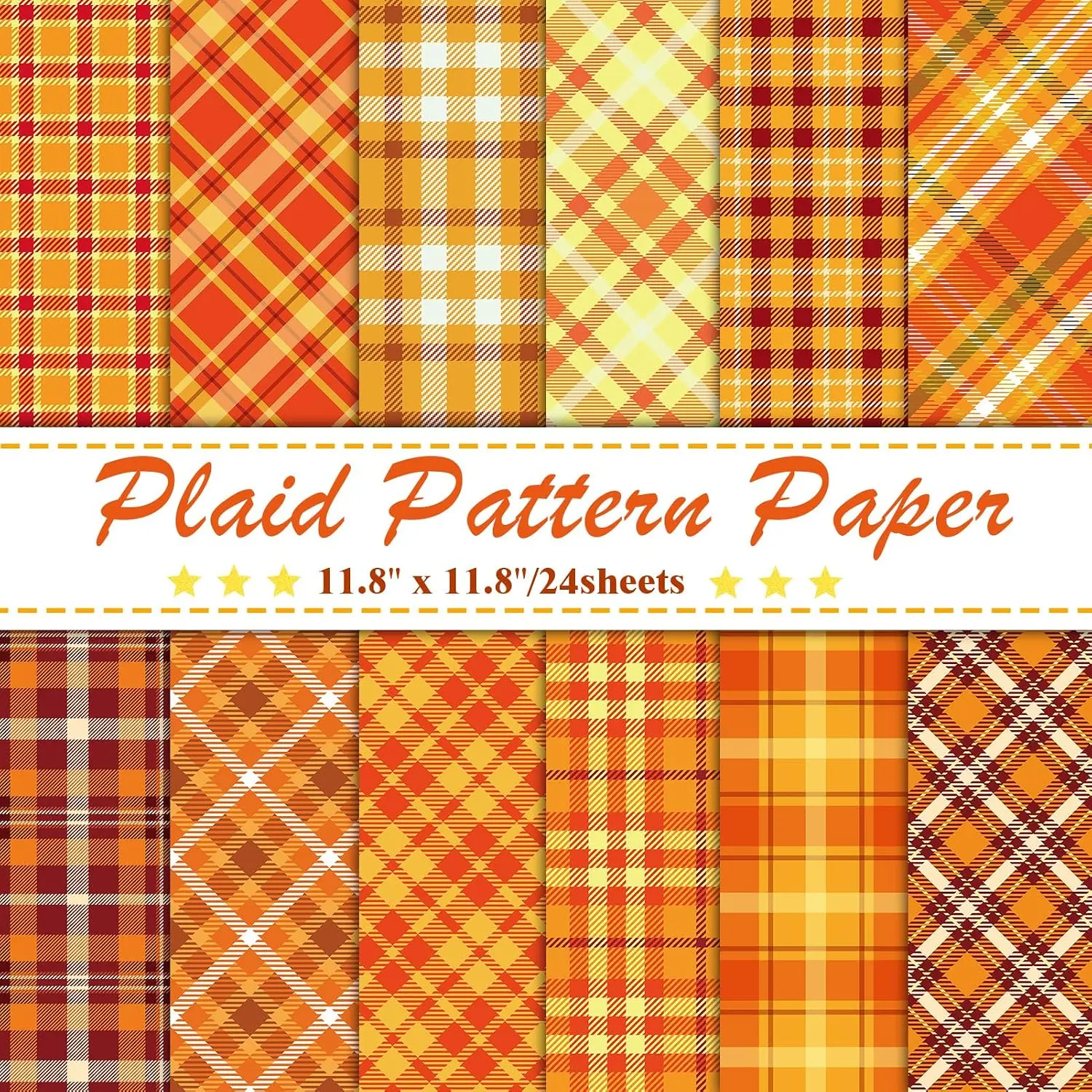 24 Sheets Fall  Scrapbook Paper 12x12 Double Sided  Autumn Harvest Cardstock for Halloween Thanksgiving Mini Journal DIY  Wrapping