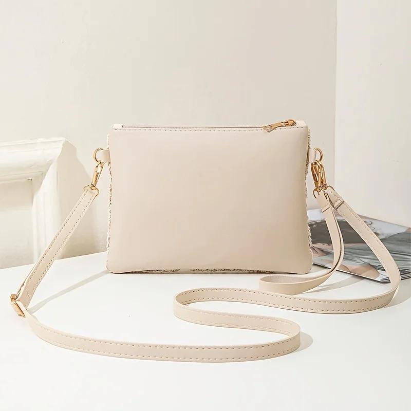 Mini Hollow Weaving Bag with Wrist Strap and Coin Wallet, Teen Crossbody Bag, Multi-Functional Small Unique Square Shoulder Bag