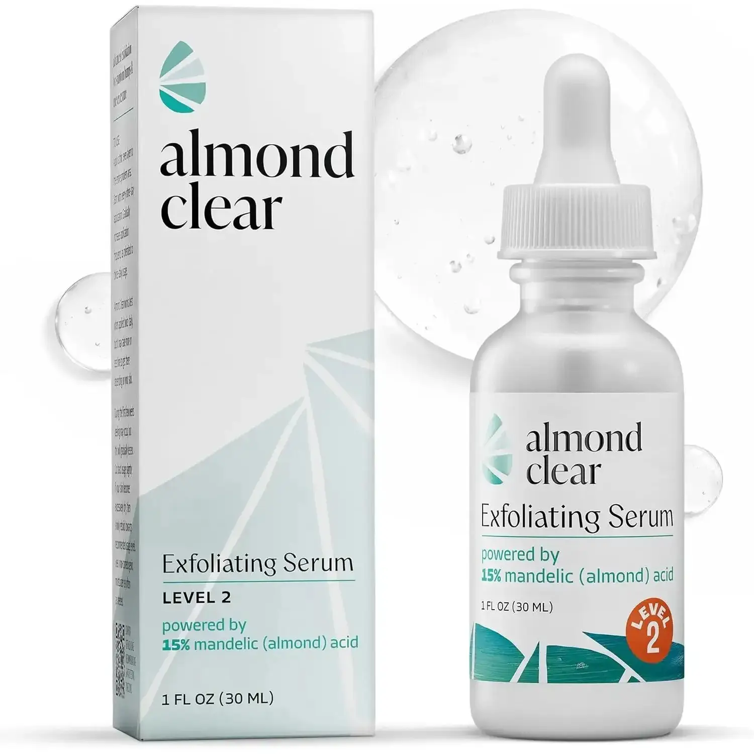 almond clear Level 2 Mandelic Acid Serum |     Body Acne Treatment, Clear Butt Acne, Folliculitis, Fungal Acne, Hyperpigmentation, Ingrown Hairs |     Daily Skincare, Safe for Sensitive Skin, Skin Repair, Fungus