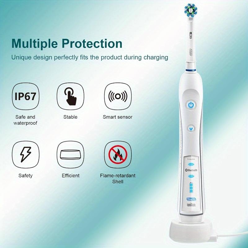 Electric Toothbrush Replacement Charger for Braun Oral-B Electric Toothbrush, Inductive Charging Base Portable Lightweight Oral-B Waterproof Power Cord Environmental ABS, Model 3757