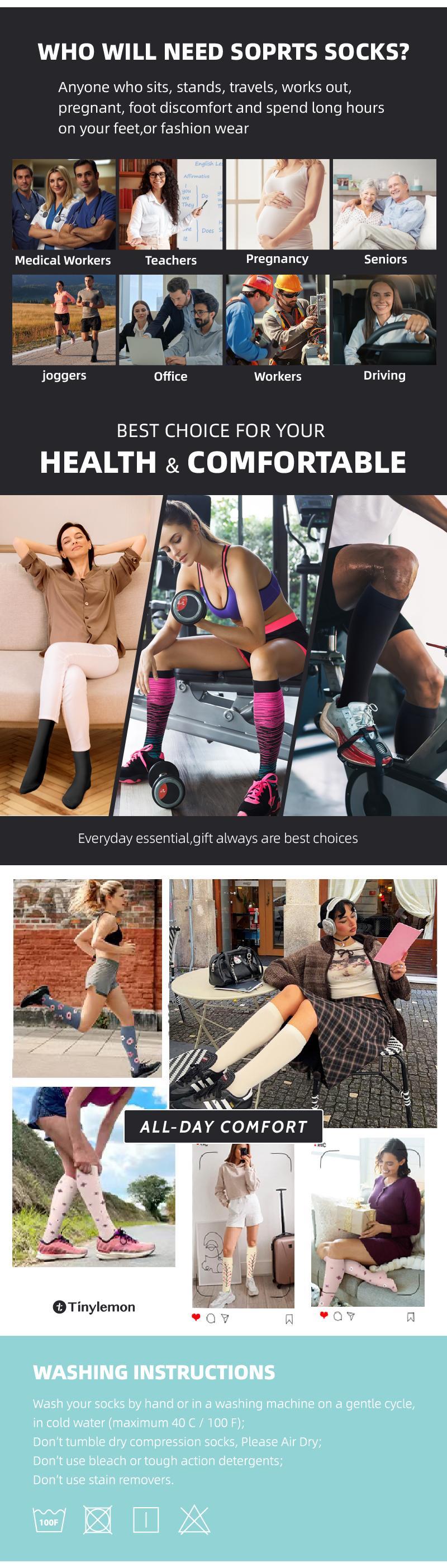 6 Pairs of Compression High-quality Sports Socks for Men and Women, Suitable for Running and Hiking, Comfortable and Lightweight Fabric, Moisture-wicking, Closed Toe Design, Non-slip Long Tube Support Socks, Suitable for Running and Traveling, football