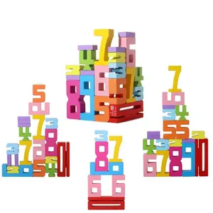Colorful Number Stacking Blocks Set, Number Counting Blocks, Math Learning Blocks, Early Math and Logical Thinking Development Toy, Large Particles Assembly