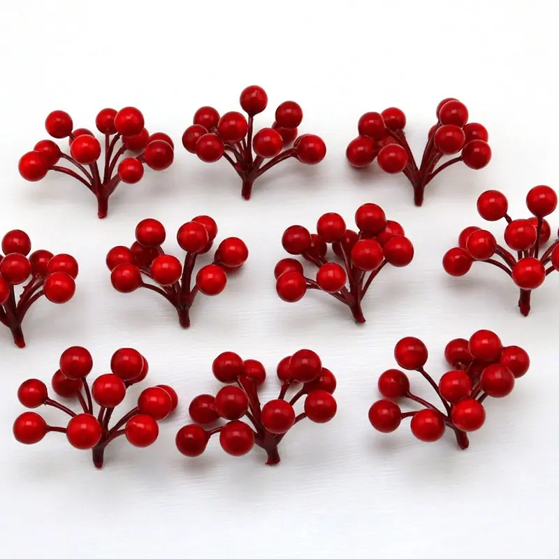 (10pcs/bag) 6cm X 5.5cm Simulated Fruit, Christmas Tree Decoration, New Year Decorations, Vase Fruit Plugin, Holiday Ornament