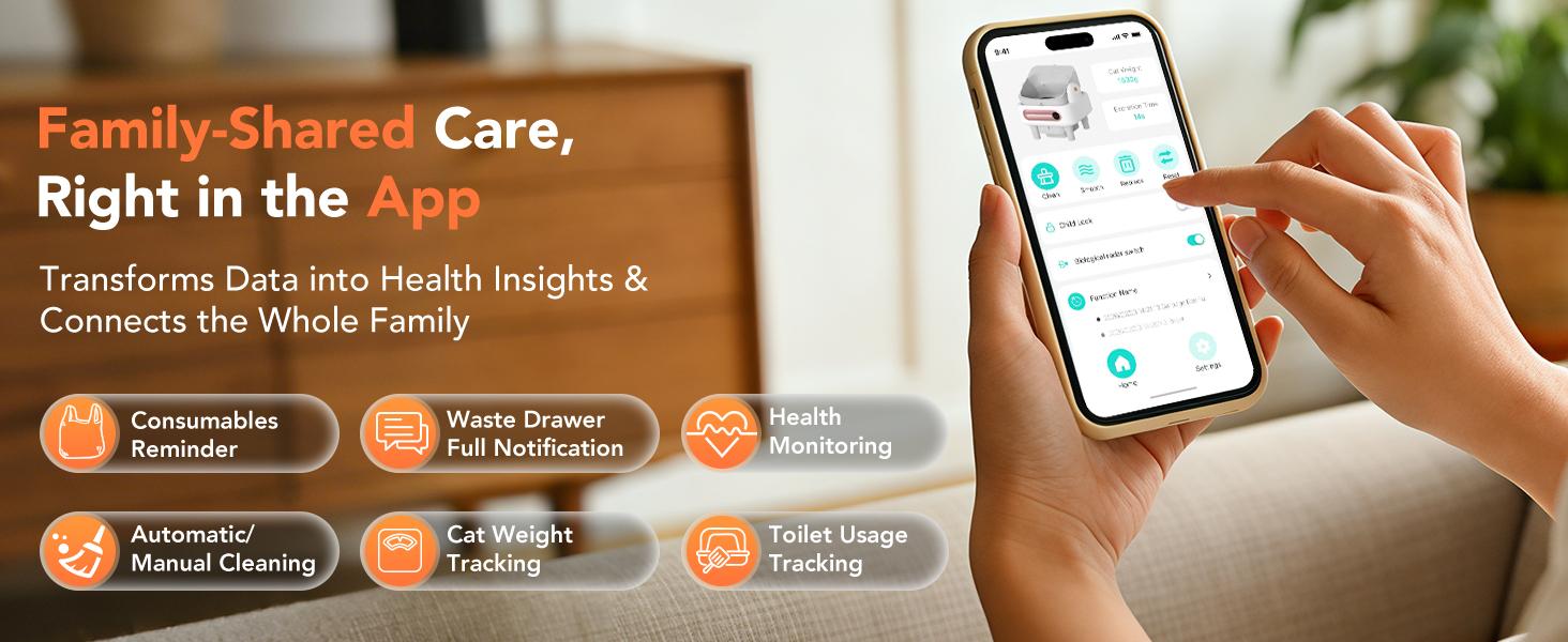 Automatic Cat Litter Box Self Cleaning, Robot Litter Box for Multiple Large Cats, Open Top Auto App Control Ultra-Quiet, Durable, Keep Home Freshness, Wood Grain