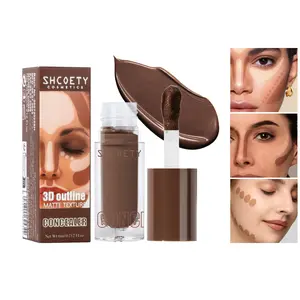 Long Lasting Non-Crease Concealer Liquid, 6 Natural Shades for Color Correcting & Contouring, Oil Control Formula for Oily & Combination Skin, All Day Wear
