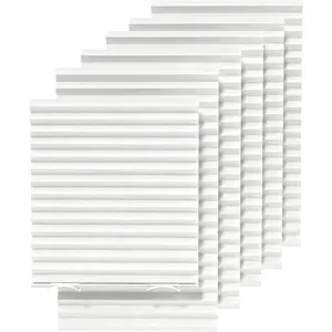 6 Packs Temporary Blinds for Indoor Windows, Light Filtering Paper Shade, Easy to Cut and Install, 36" W x 72" L, Black Out Window Cover with 12 Clips, White