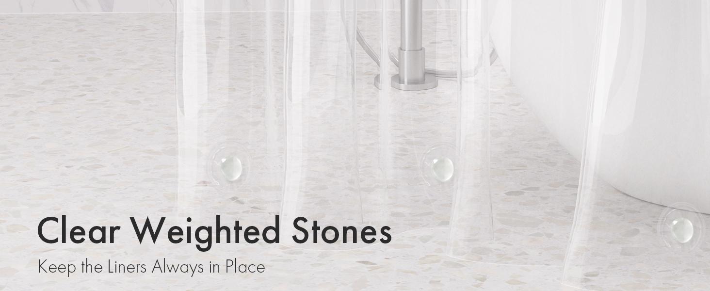 Shower Curtain Liner 2 Pack, 72 x 96 Inches Extra Long PEVA Plastic Shower Liner with 3 Weighted Stones and 12 Rustproof Metal Grommet, Lightweight Waterpr