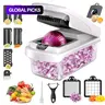 Multifunctional Vegetable & Fruit Chopper, Manual Kitchen Slicer & Dicer, Easy Dicer Chopper, Ideal for Squash Noodles, Onions, Meat & French Fries, Durable Food Prep Tool