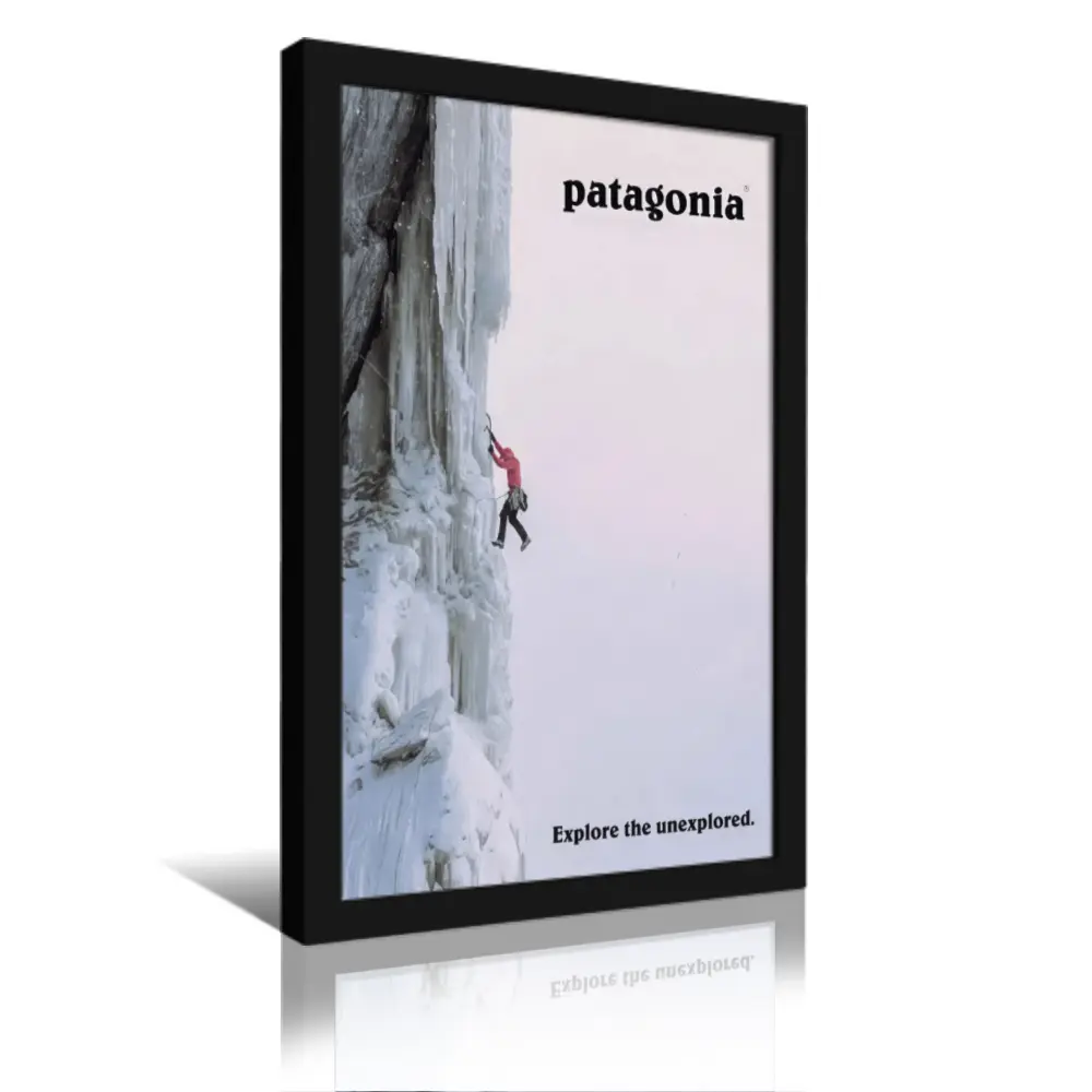 Patagonia Ice Climbing Adventure Poster - Artistic Lightweight Print, Wall Decor, Room Decor, Home Inspo Accent, Gift Idea for Outdoor Enthusiasts, Modern Minimalist Luxury Canvas Art for Bar, Fade Resistant