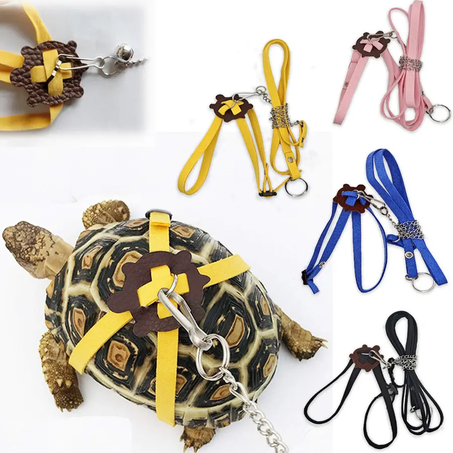 Pet turtle walking leash, adjustable size, multi-color turtle harness accessories