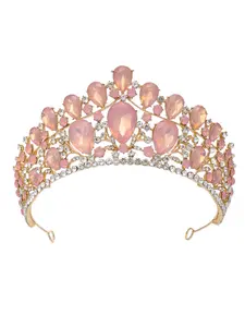 European style bridal crown golden hair accessories large crown luxury fashion crystal baroque princess birthday crown