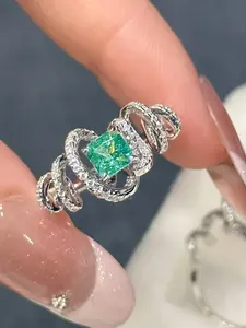 Luxury Zircon Wrap Ring, Elegant Gold Plated Adjustable Party Ring for Women, Creative Design, All Seasons Jewelry