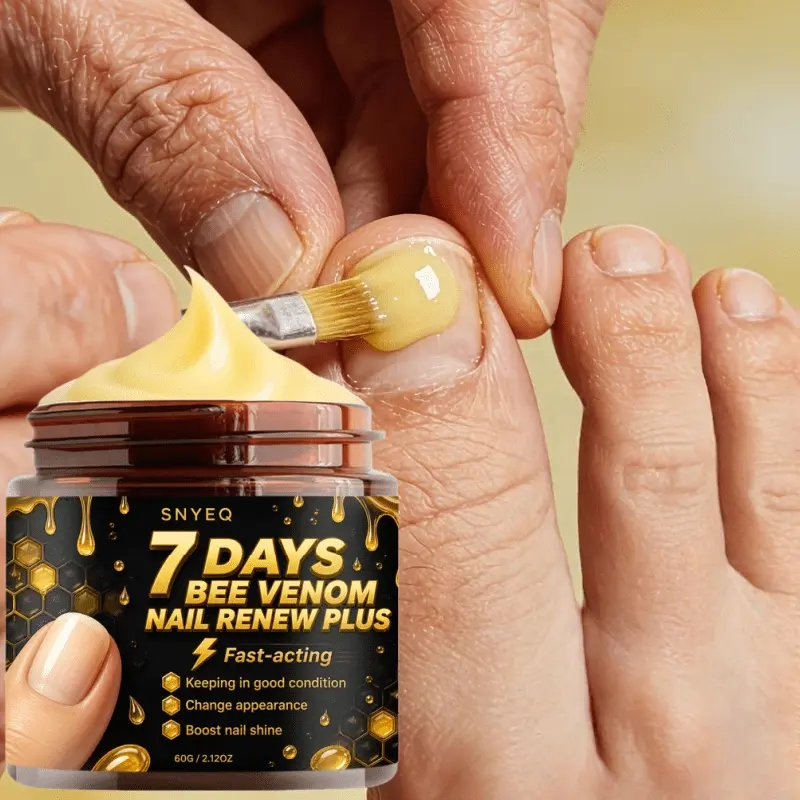 7-Day Maximum Strength Bee Venom Nail Cream with 95% Bee Venom | Offers 24-hour all-day care for thickened, discolored and damaged nails, suitable for all light beige nail types, moisturizes and conditions nails,