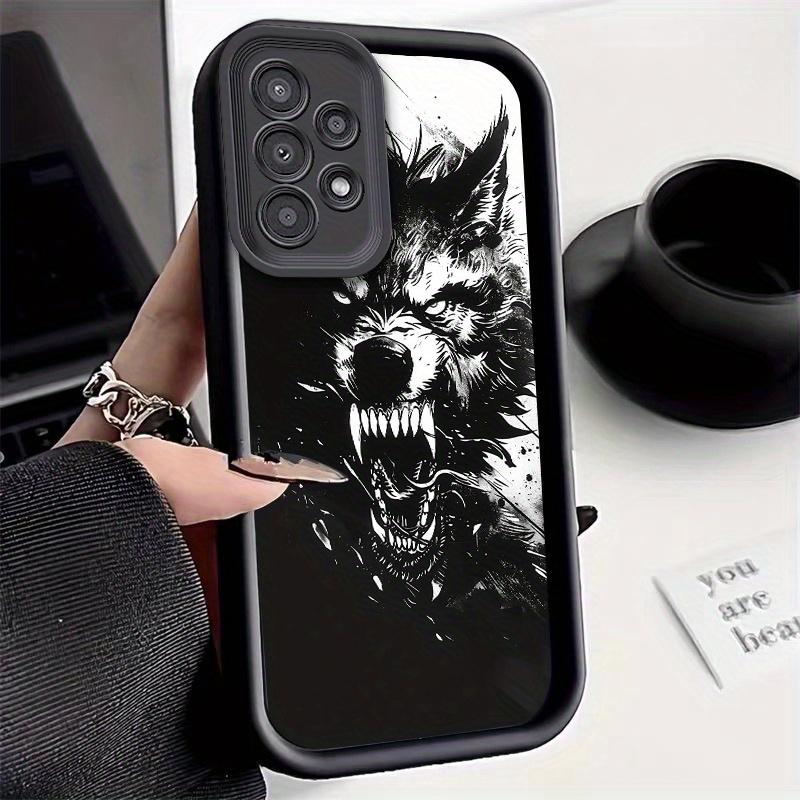 Graffiti Wolf Head Personalized Phone Case for Samsung Galaxy S26 S25 S24 S23 S22 S21 Fe Plus Ultra A13 A14 A15 A16 A17 A33 A34 A35 A36 A52 A53 A54 Note20, Shockproof And Durable, Stylish Design, TPU Protective Cover.