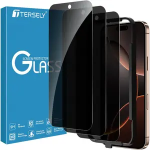 [3 Park] iPhone 16 Privacy Screen Protector Kit with Alignment Guide Anti Glare Anti Peep Film Accessories